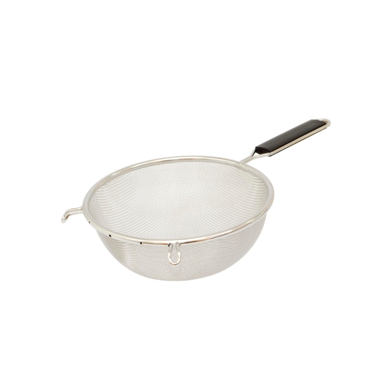 Browne Double Mesh Fine Strainer, 8", Stainless Steel w Plastic Handle