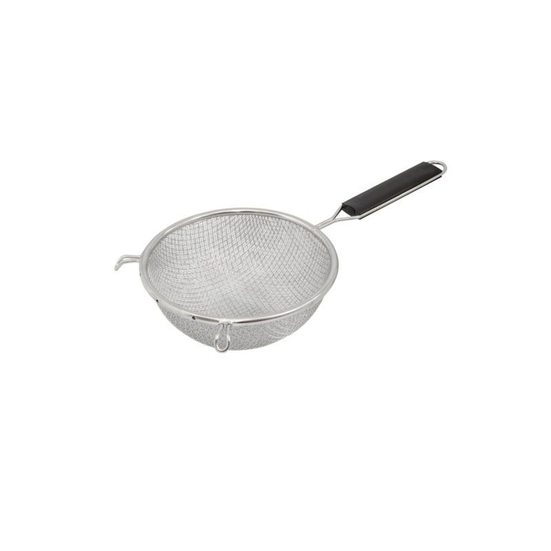 Browne Double Mesh Medium Strainer, 6.25", Stainless Steel w Plastic Handle