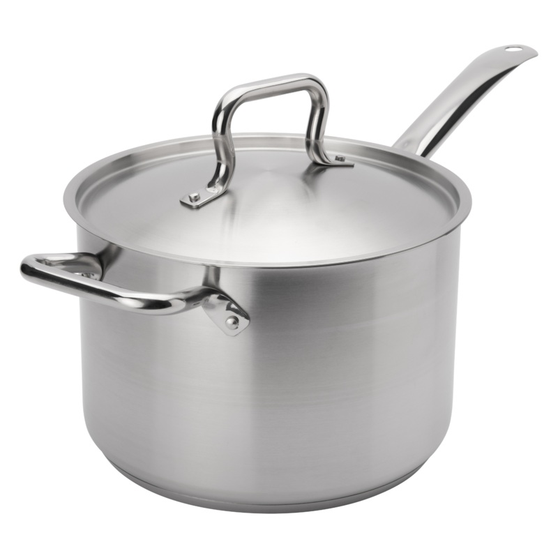 Browne Elements Sauce Pan with Lid, 10 qt, Stainless Steel