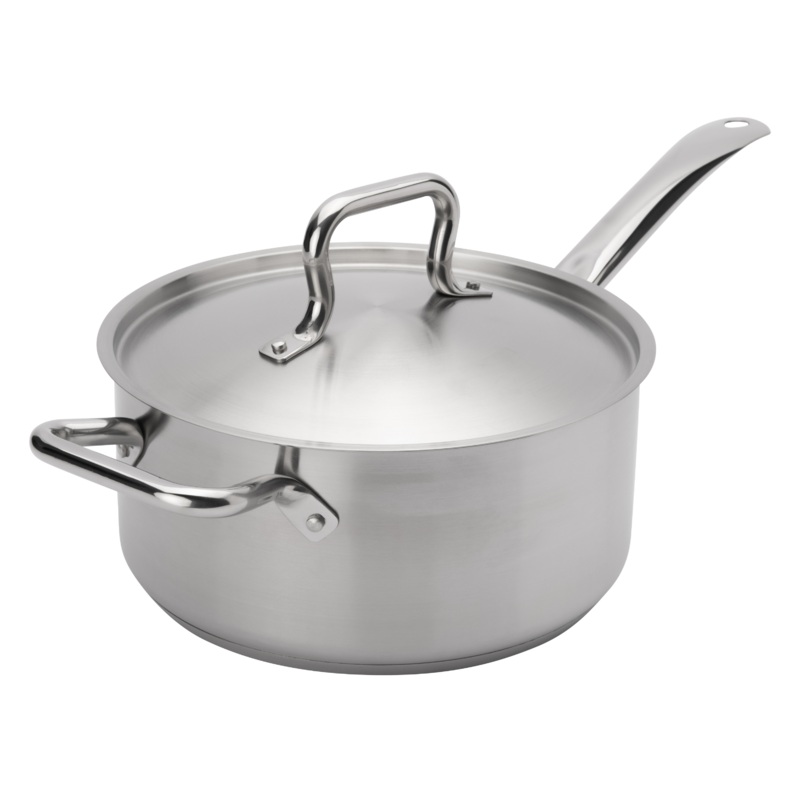 Browne Elements Sauce Pan with Lid, 5.3 qt, Stainless Steel