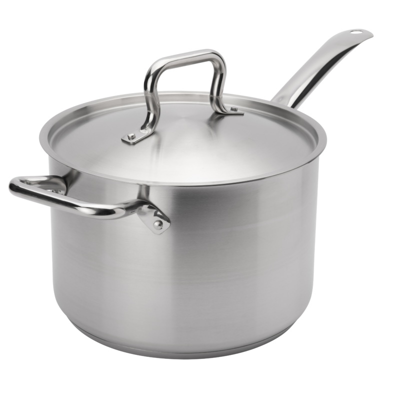 Browne Elements Sauce Pan with Lid, 7.6 qt, Stainless Steel