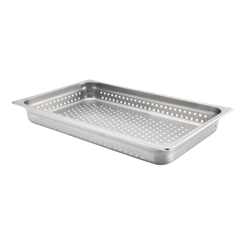 Browne Full Size Perforated Food Pan, 2.5" Deep, 22 Gauge, Stainless Steel