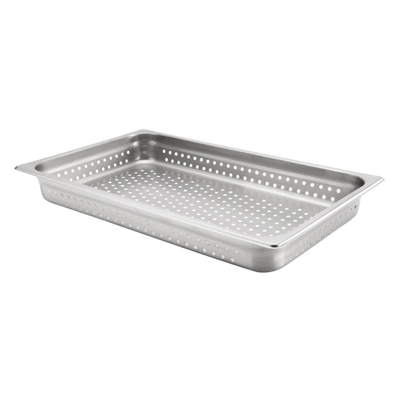 Browne Full Size Perforated Food Pan, 2.5" Deep, 24 Gauge Stainless Steel