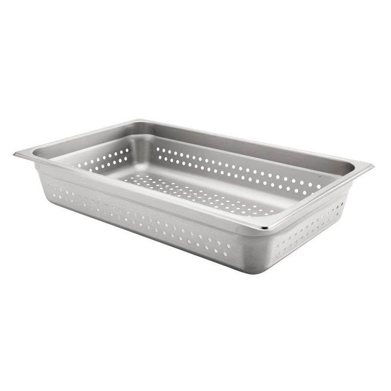 Browne Full Size Perforated Food Pan, 4" Deep, 24 Gauge Stainless Steel