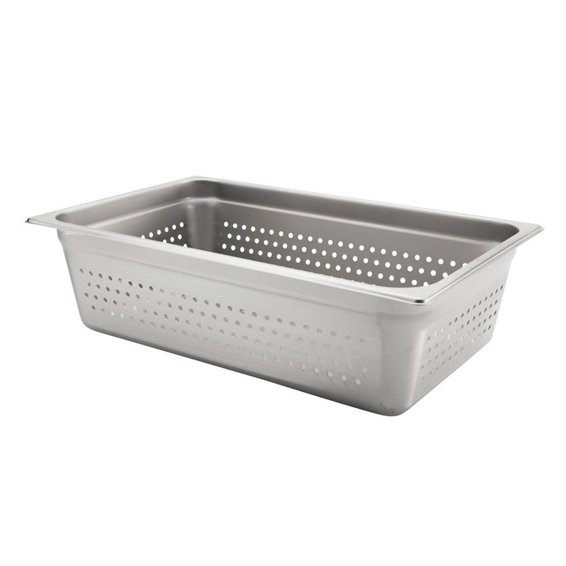 Browne Full Size Perforated Food Pan, 6" Deep, 24 Gauge Stainless Steel