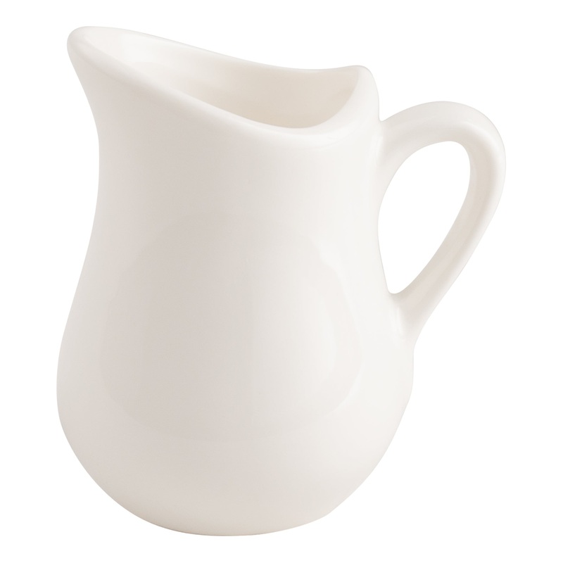 American Metalcraft Bell Shaped Creamer, 2 oz, White Porcelain