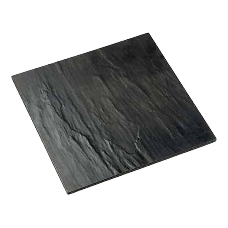 American Metalcraft Faux Slate Melamine Platter, 14.5" x 14.5", Black