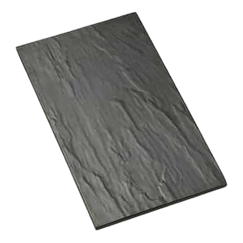 American Metalcraft Faux Slate Melamine Platter, 14.75" x 8.25", Black