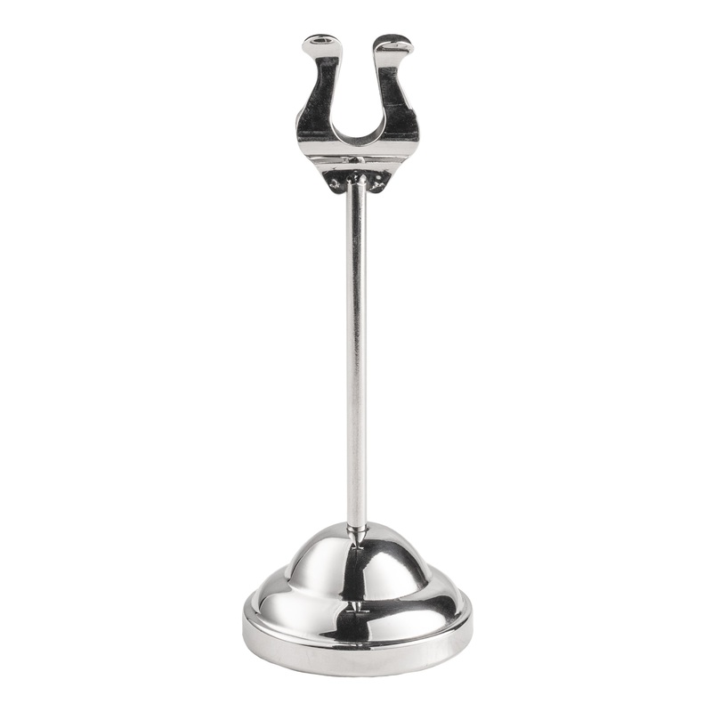American Metalcraft Harp-Style Weighted Card Holder, 6", Stainless Steel
