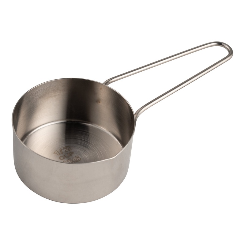 American Metalcraft Short Wire Handled Measuring Cup, 1/2 cup, Stainless Steel