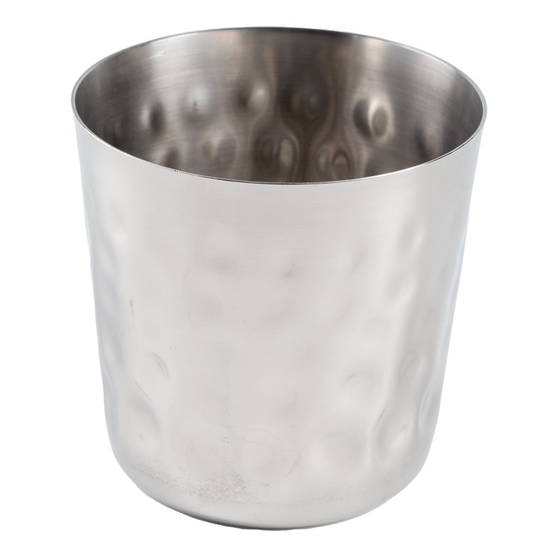 American Metalcraft Straight Sided Fry Cup, 14 oz, Stainless Steel, Hammered Finish Style