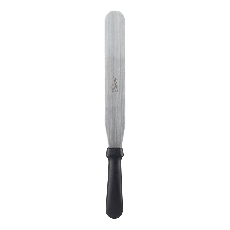 Ateco Straight Spatula, 10", Black Plastic Handle