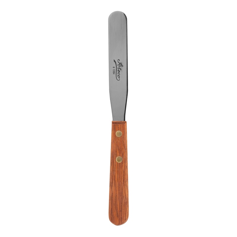 Ateco Straight Spatula, 4.25", Wood Handle