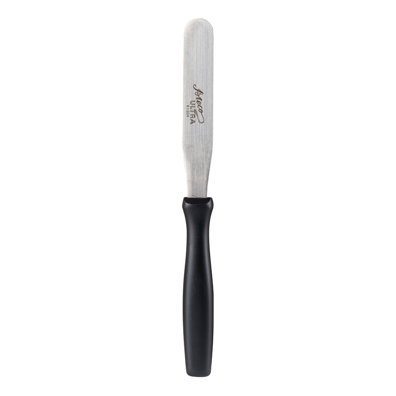 Ateco Straight Spatula, 4", Black Plastic Handle
