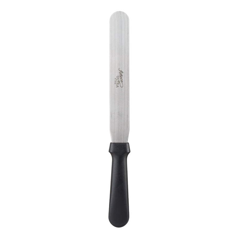 Ateco Straight Spatula, 8", Black Plastic Handle