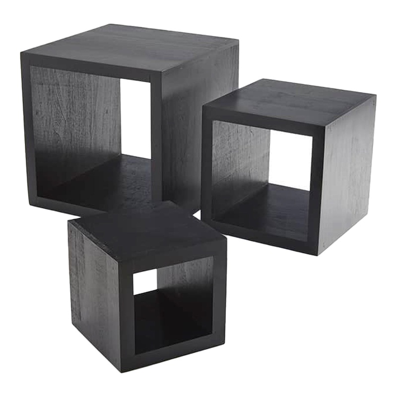 American Metalcraft Wooden Riser Set, Black