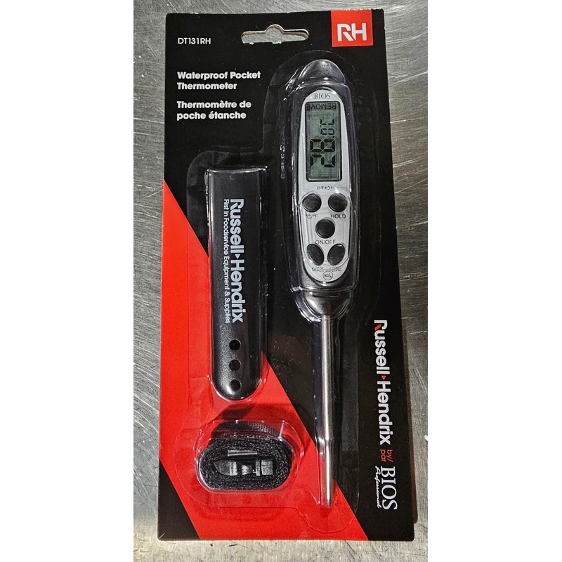 BIOS Waterproof Digital Pocket Thermometer with Russell Hendrix Logo, FINAL SALE