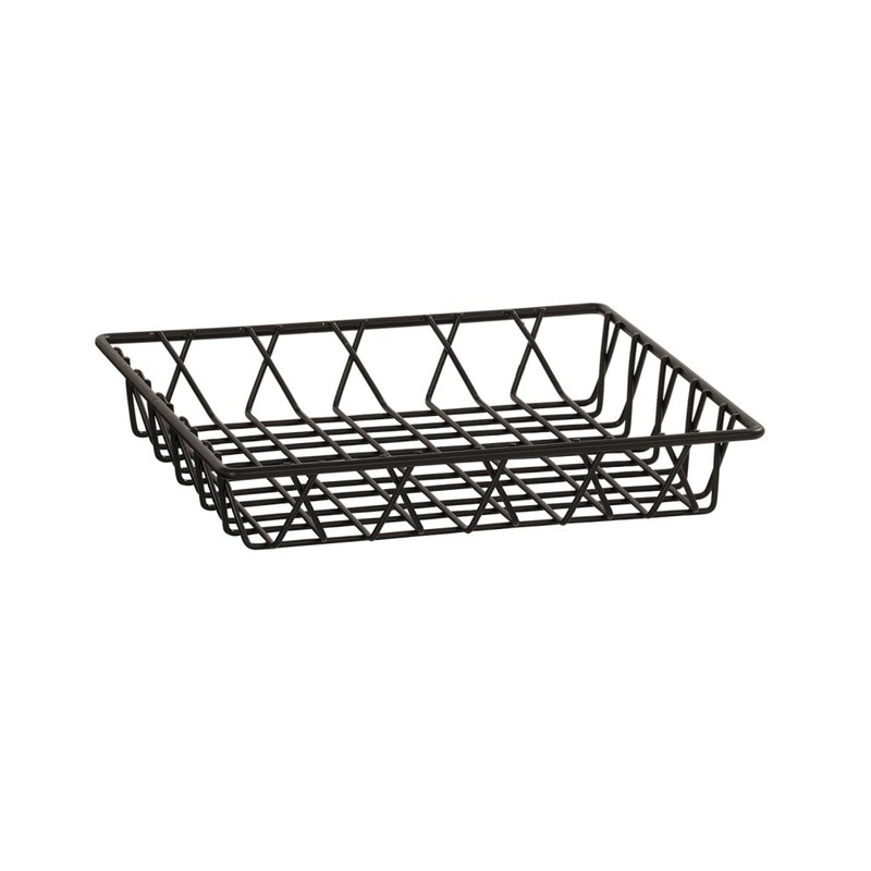 Cal-Mil Square Wire Basket, 12" x 12" x 3", Black