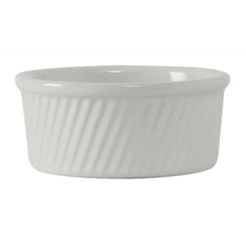 Tuxton Souffle Dish Swirl Side, 13.5 oz, White (12-pack)