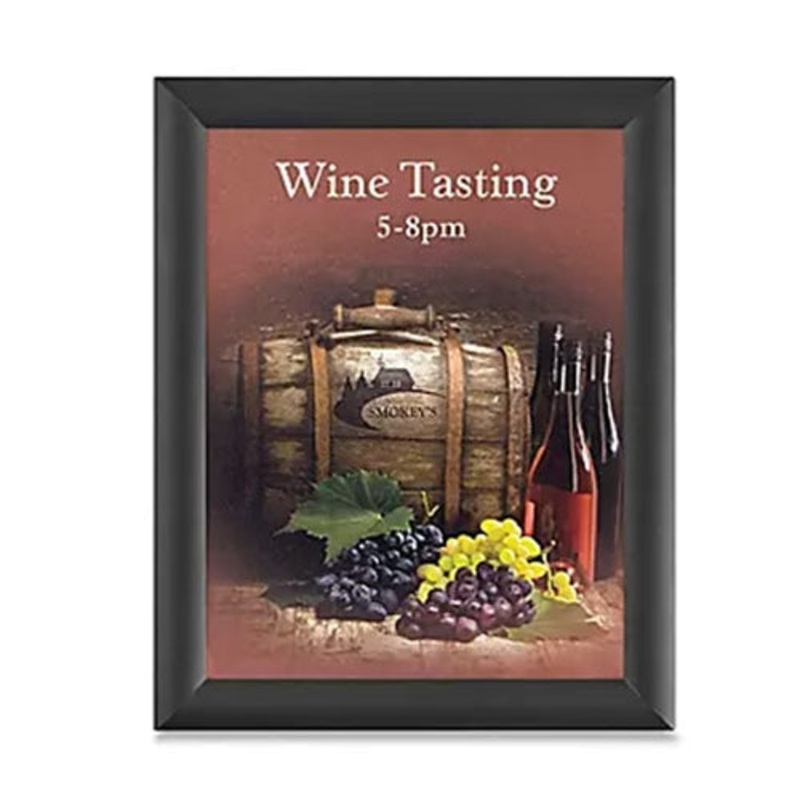 Uline Snap Edge Frame Sign, 8.5" x 11", Clear/Black