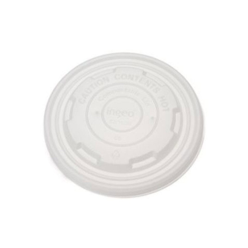 Eco-Packaging Compostable CPLA Lid for 12-32oz Paper Soup Cup (500-pack)
