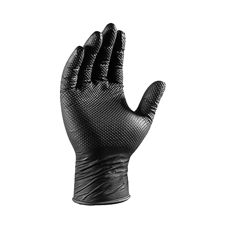 Globe Precision Grip Powder Free Gloves, Large, 8 mil Nitrile, Black (100-pack)