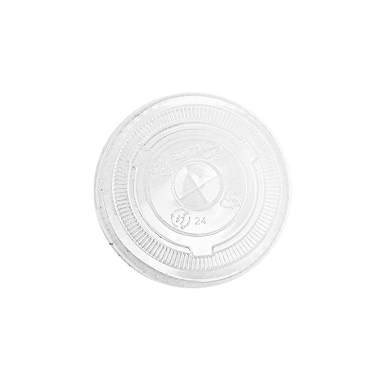 Globe Recyclable PET Flat Lid with Hole for 12-16 oz Cold Cup, Clear (1000-pack)