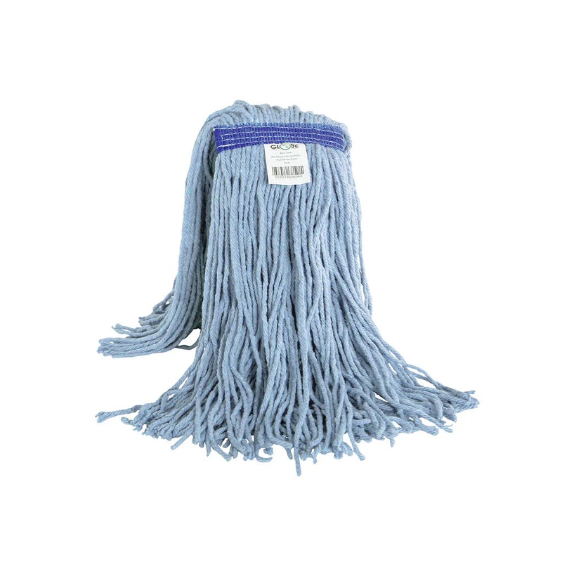 Globe Syn-Pro Narrow Band Wet Cut End Mop, Blue, Synthetic, 16 oz