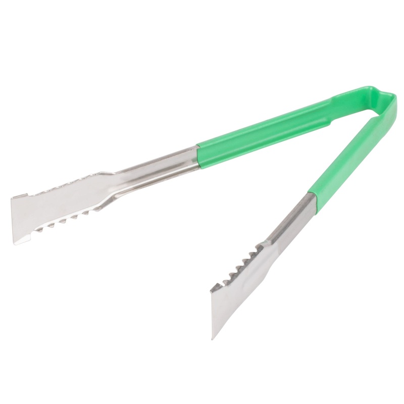 Vollrath VersaGrip Kool-Touch One-Piece Tongs, 12", Green, FINAL SALE