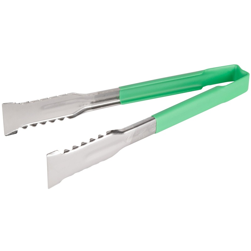 Vollrath VersaGrip Kool Touch One-Piece Tongs, 9.5", Green, FINAL SALE