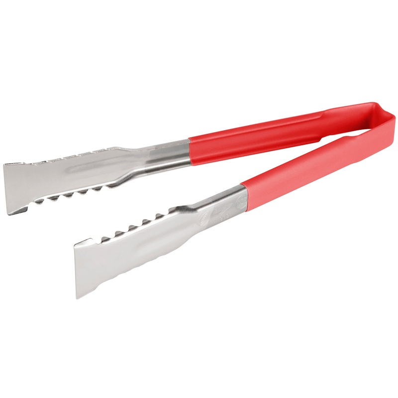 Vollrath VersaGrip Kool Touch One-Piece Tongs, 9.5", Red, FINAL SALE