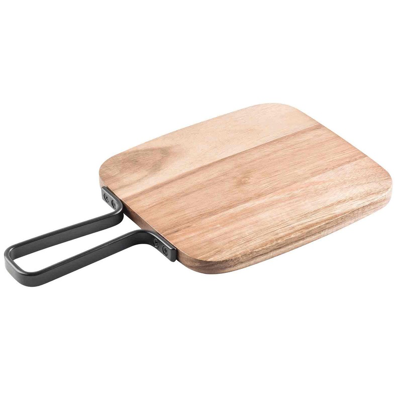 TableCraft Industrial Collection, Rectangular Serving Paddle, 14" x 8.25", Acacia Wood/Metal, FINAL SALE