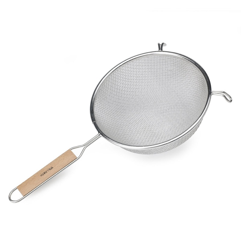 Vollrath Double Medium Mesh Strainer, 6.25", Wood Handle, FINAL SALE
