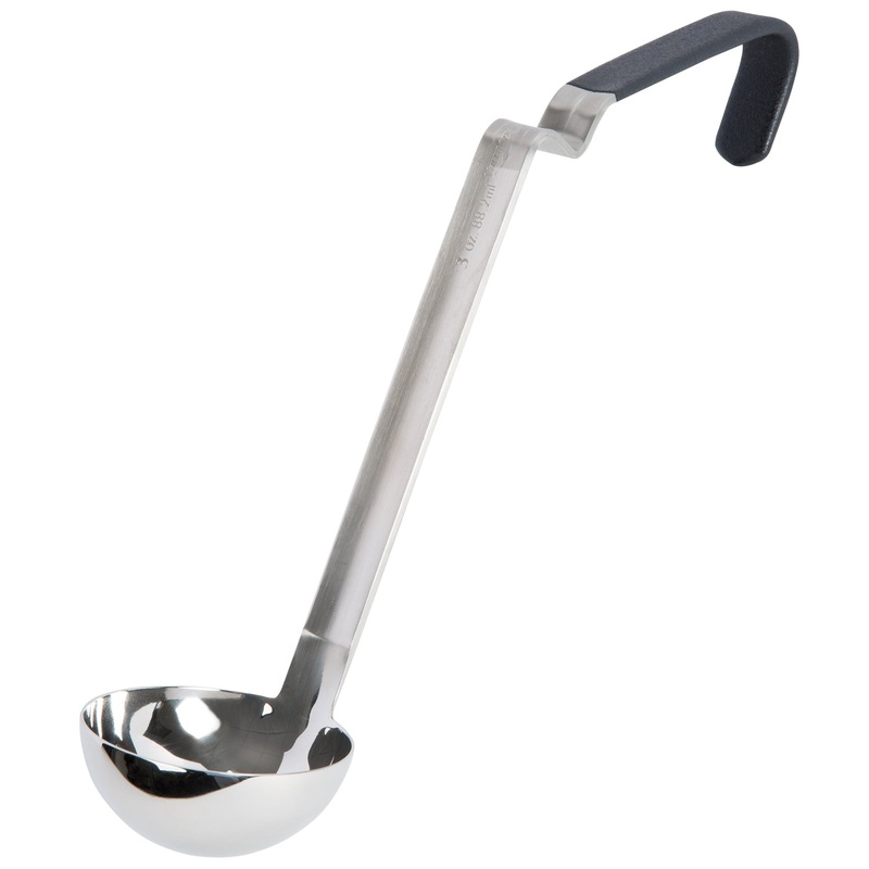 Vollrath Ergo Grip Kool Touch One-Piece Ladle, 3 oz, Black, FINAL SALE
