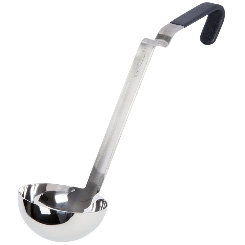Vollrath Ergo Grip Kool Touch One-Piece Ladle, 6 oz, Black, FINAL SALE