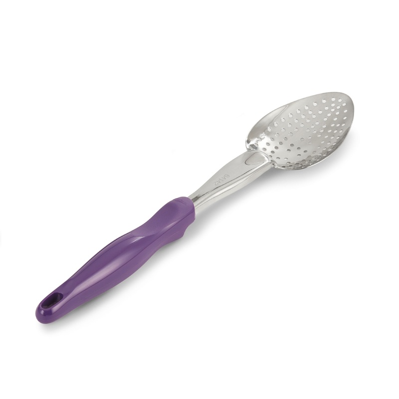 Vollrath Ergo Grip Perforated Basting Spoon, Stainless/Nylon Handle, Purple, FINAL SALE
