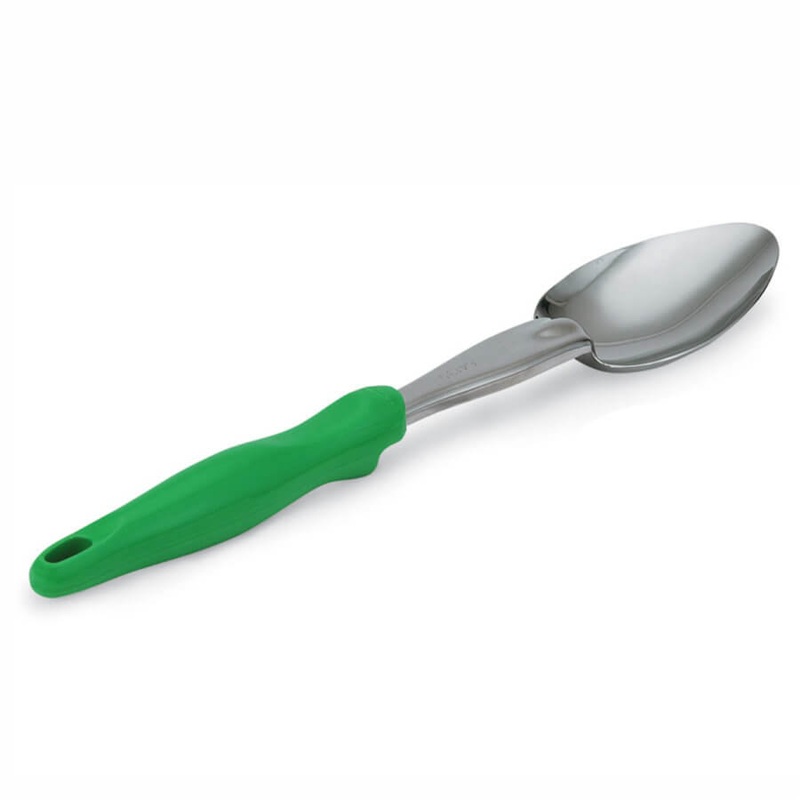 Vollrath Ergo Grip Solid Basting Spoon, Stainless/Nylon Handle, Green, FINAL SALE