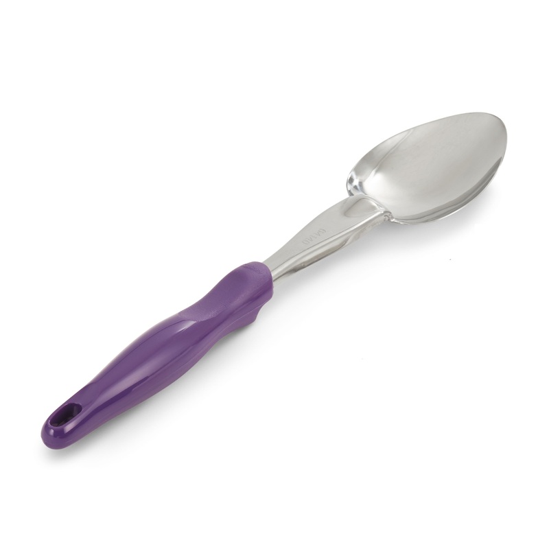 Vollrath Ergo Grip Solid Basting Spoon, Stainless/Nylon Handle, Purple, FINAL SALE