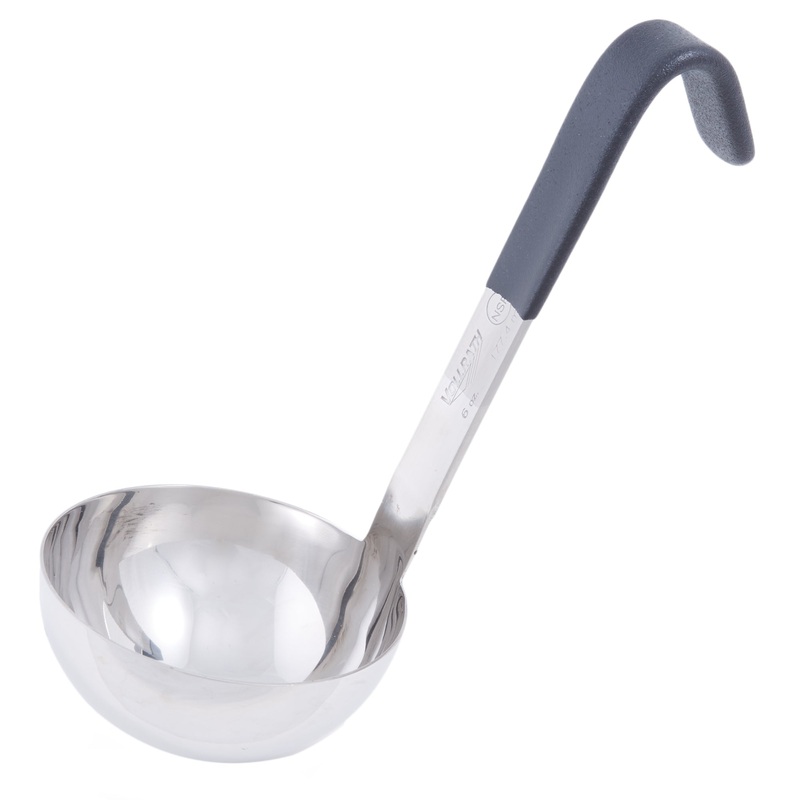 Vollrath Heavy-Duty One-Piece Short Handle Kool Touch Ladle, 6 oz, Black, FINAL SALE