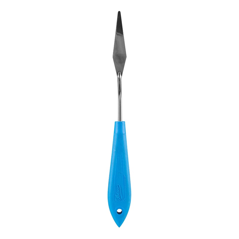 Ateco Diamond Shape Offset Spatula, 1.4" Blade, Blue Non-Slip Handle
