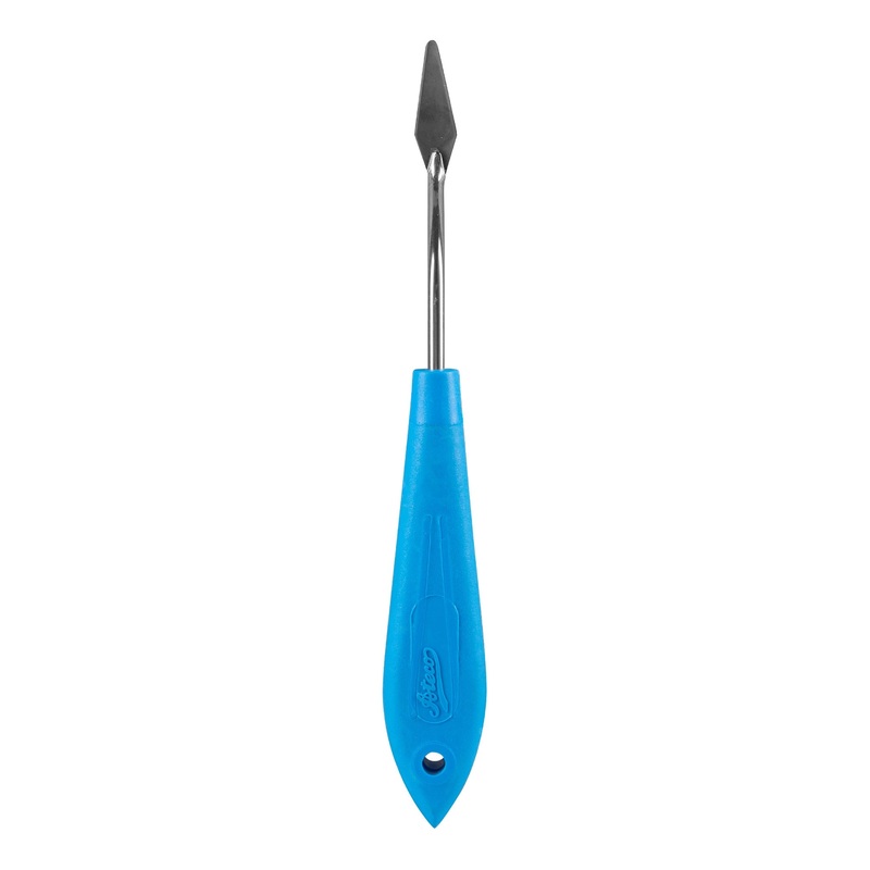 Ateco Diamond Shape Offset Spatula, 2.9" Blade, Blue Non-Slip Handle