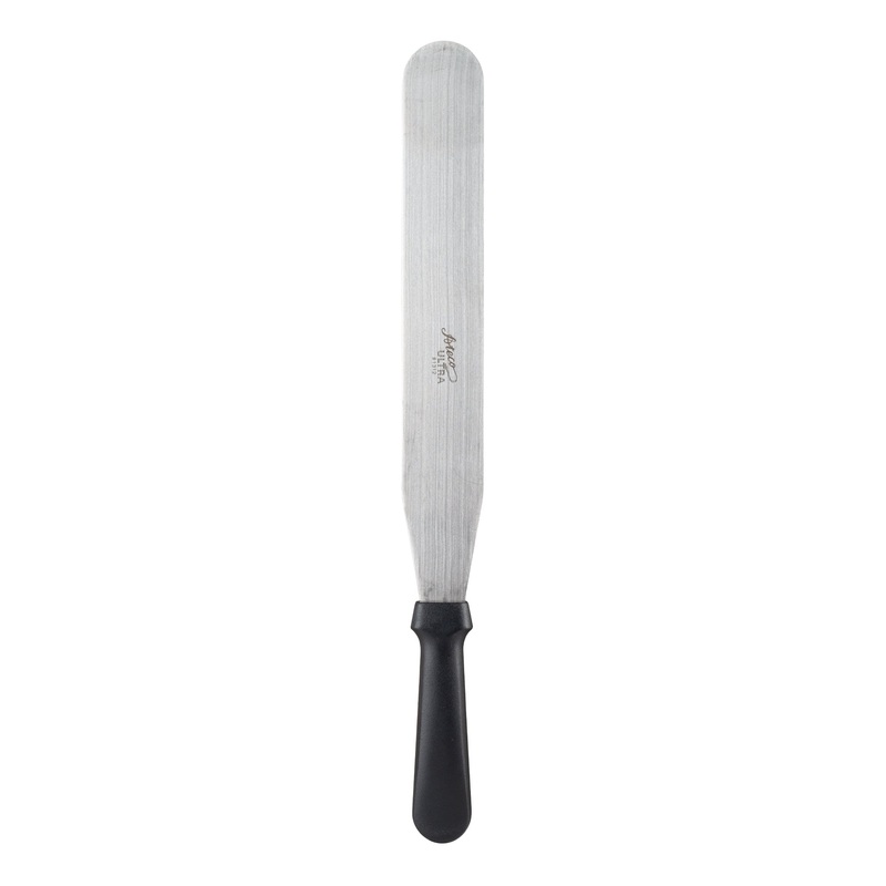 Ateco Straight Spatula, 12", Black Plastic Handle