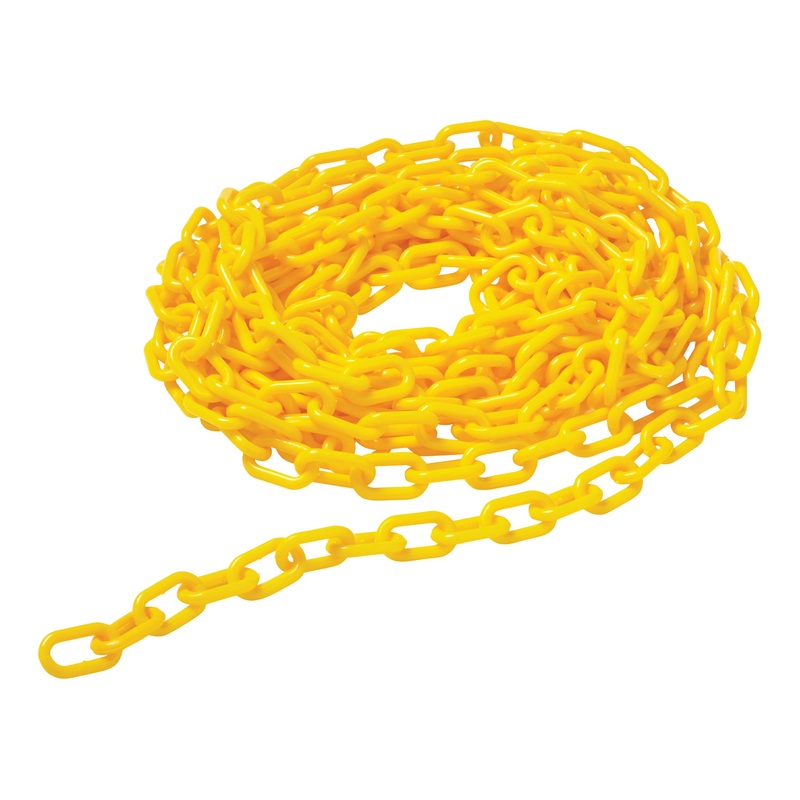 Rubbermaid Floor Cone Barrier Chain, 20 ft, Yellow