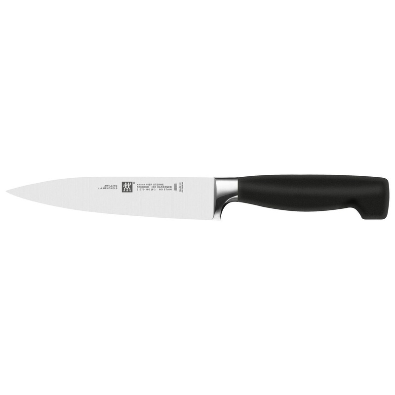 Zwilling Four Star Utility Knife, 6", Black