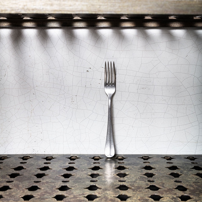 Fourchette  dessert Surface en acier inoxydable mat