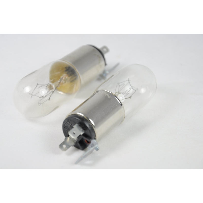 Microwave oven bulbs with inline mounting tab , 240 Volts, 20 Watts, 4.3mm terminals Pack of 2