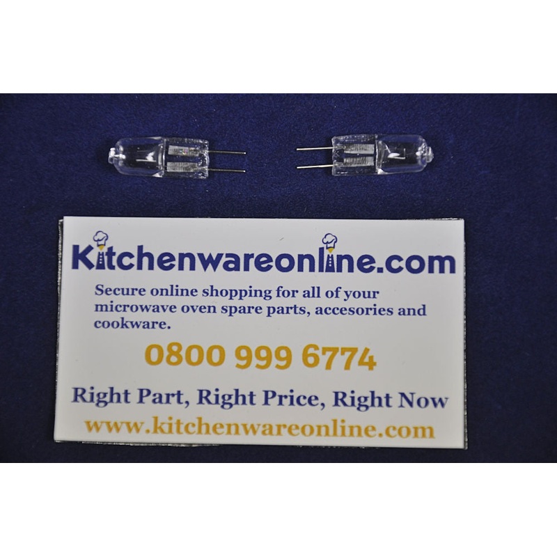 Microwave oven halogen bulbs, 12 Volts, 20 Watts, 300C, G4 (Pack of 2)