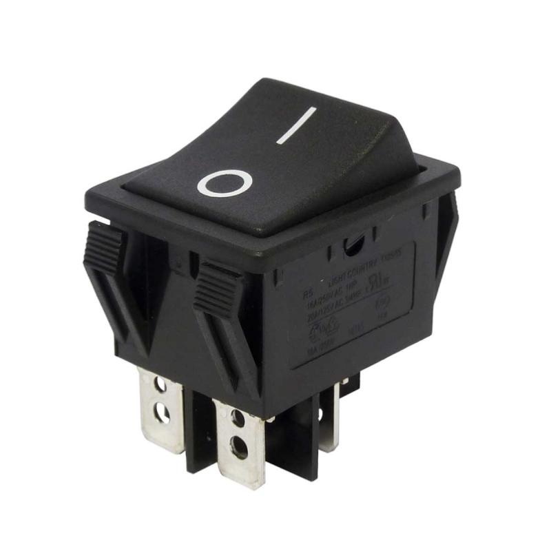 Black ON/OFF switch 2P Panel Cut-out 30 - UNI192