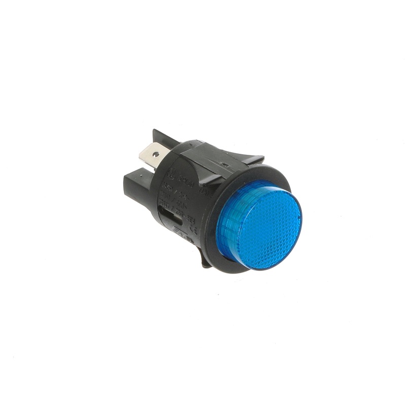 Blue illuminated round switch - UNI604
