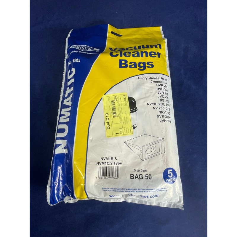 Basil (Numatic) Paper Dust Bag (Pack Of 5) - Pattern Part- BAG50